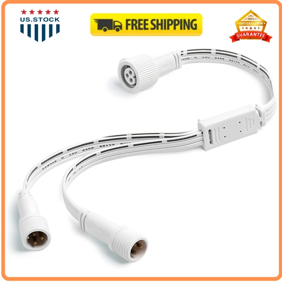 Y Splitter 1 Female to 2 Male Cable for Govee H705A H705B H705C Outdoor Lights