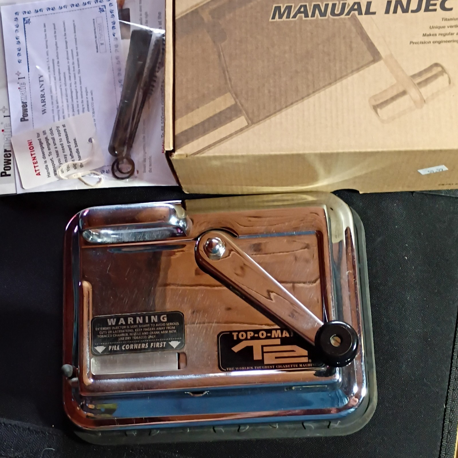 Powermatic 1+ Manual Injector Cigarette Rolling Machine with Accessories