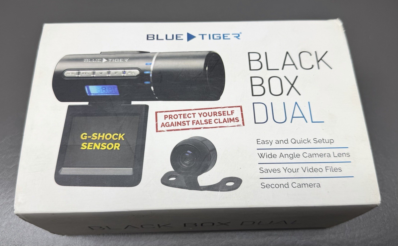 New In Box Blue Tiger Black Box Dual Dash Board Camera Quick Shipping!