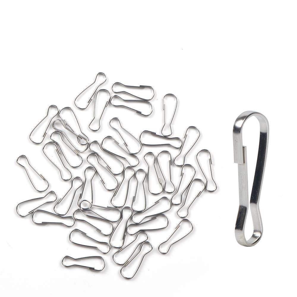 80 Pcs Stainless Steel Spring Lanyard Hooks 1.26 Inch Snap Buckle Clips