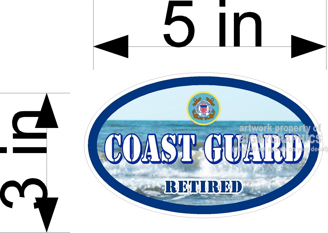COAST GUARD  VINYL CAR TRUCK WALL  DECAL RETIRED