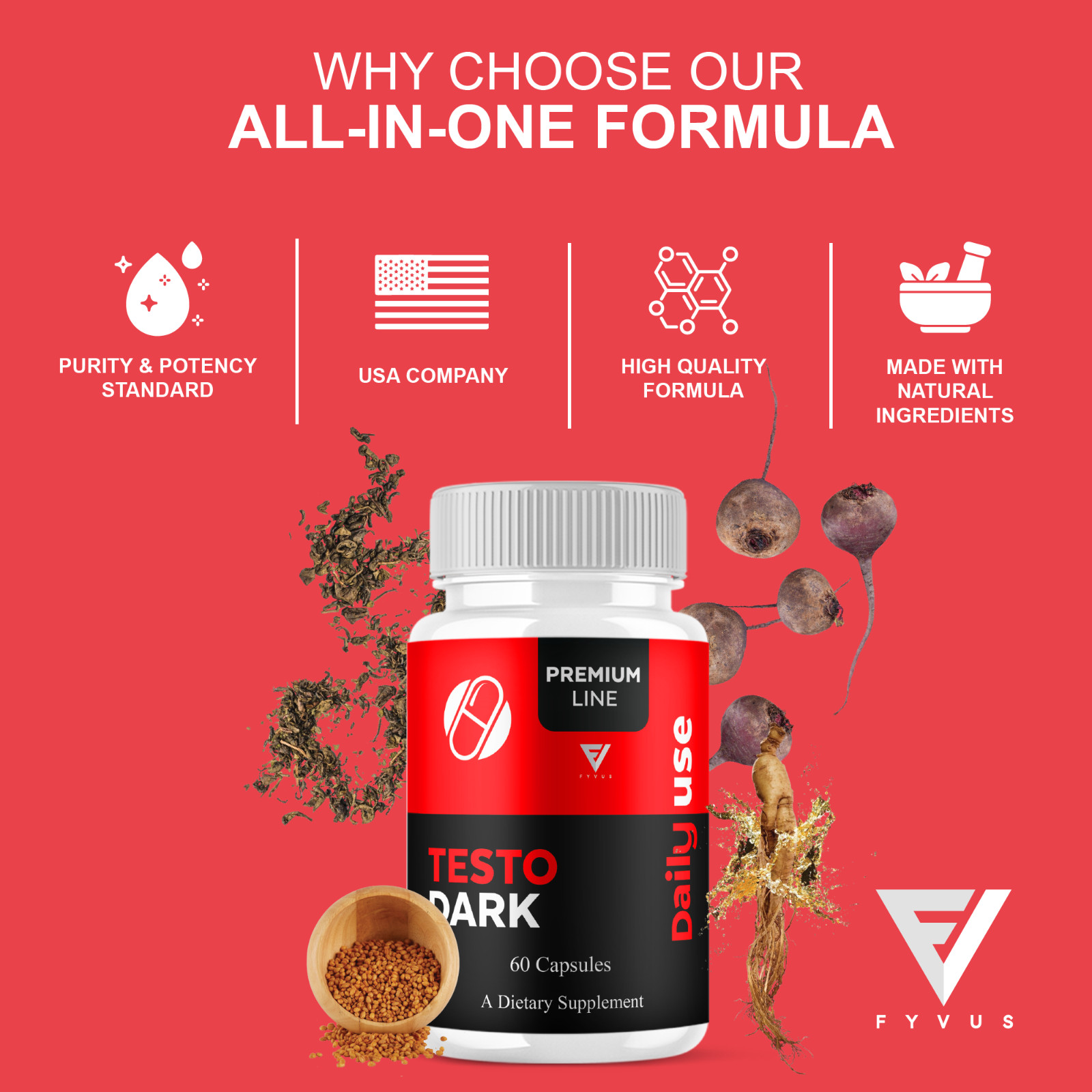 (2 Pack) Testo Dark Capsules, Testo Dark Maximum Performance (120 Capsules)