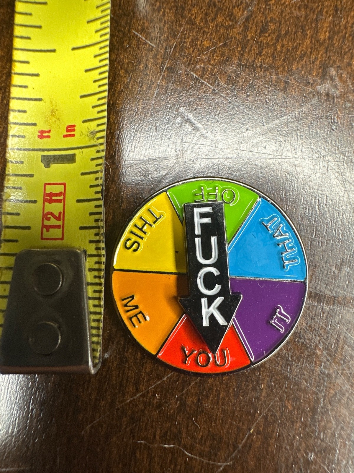 Spinning Wheel golf ball marker with magnetic hat clip