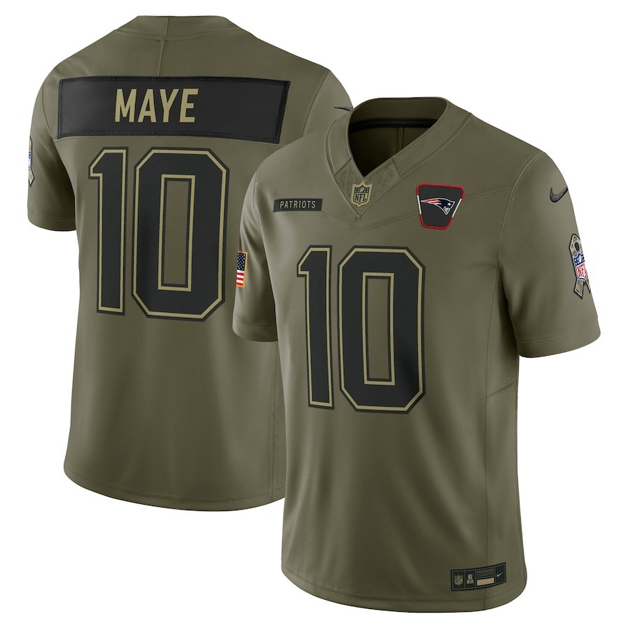 2025 Men's #10 Drake Maye Salute Player SportShirt Adult - All Stitched