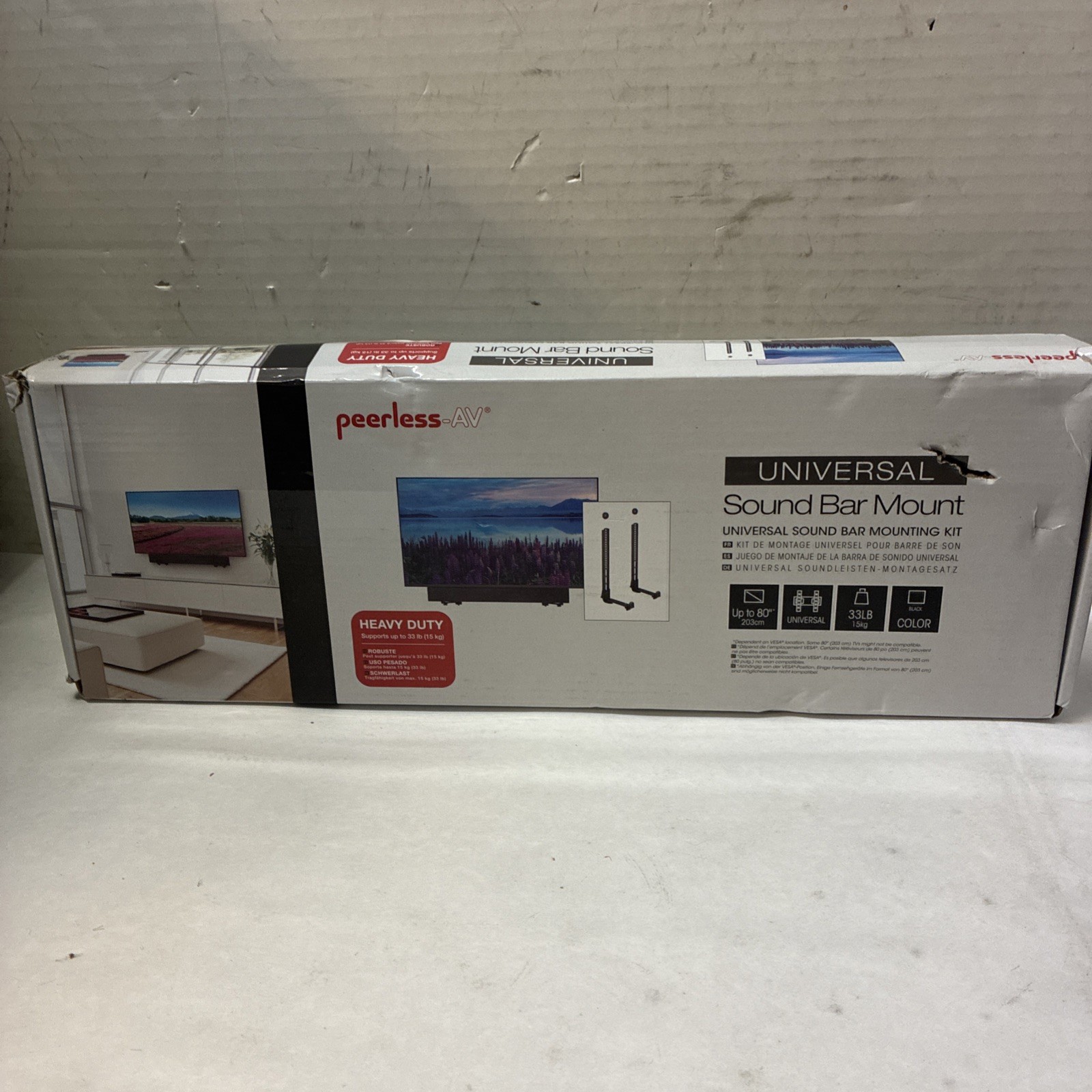 Peerless-Av Acsbr2 Universal Sound Bar Mounting Kit For Up To 80-In. Tvs