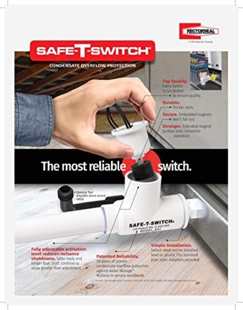 Safe-T-Switch 97647 Condensate Overflow Switch, Slim Design, HVAC