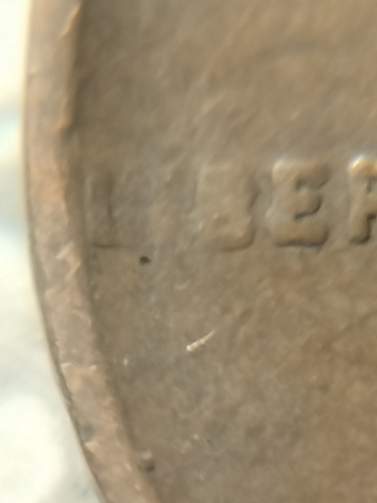 1910 P Lincoln Wheat Cent Struck Thru Grease