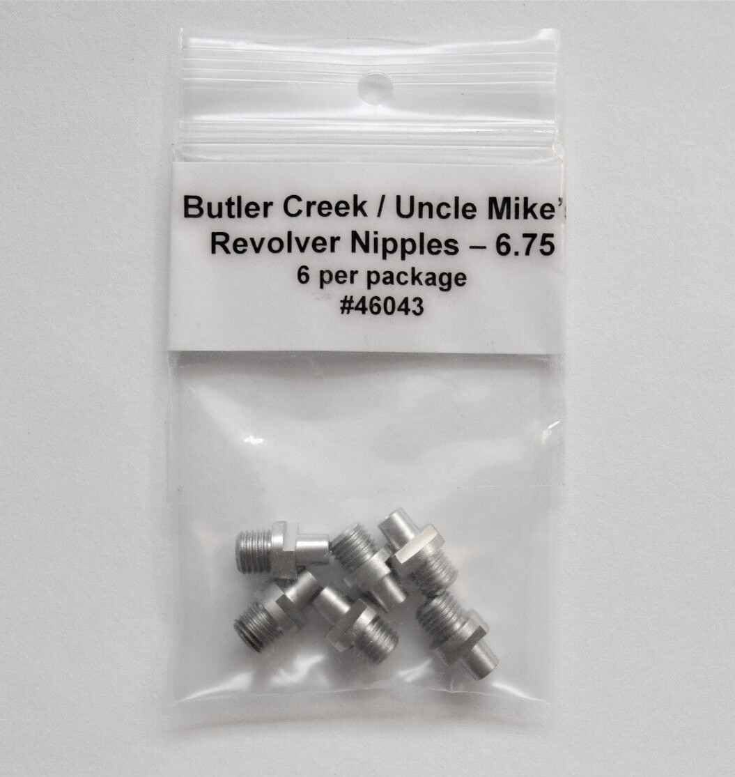 6 Revolver Nipples 6x.75  Fits #11 Caps- For Pietta 1858, 1851, 1860 - Stainless