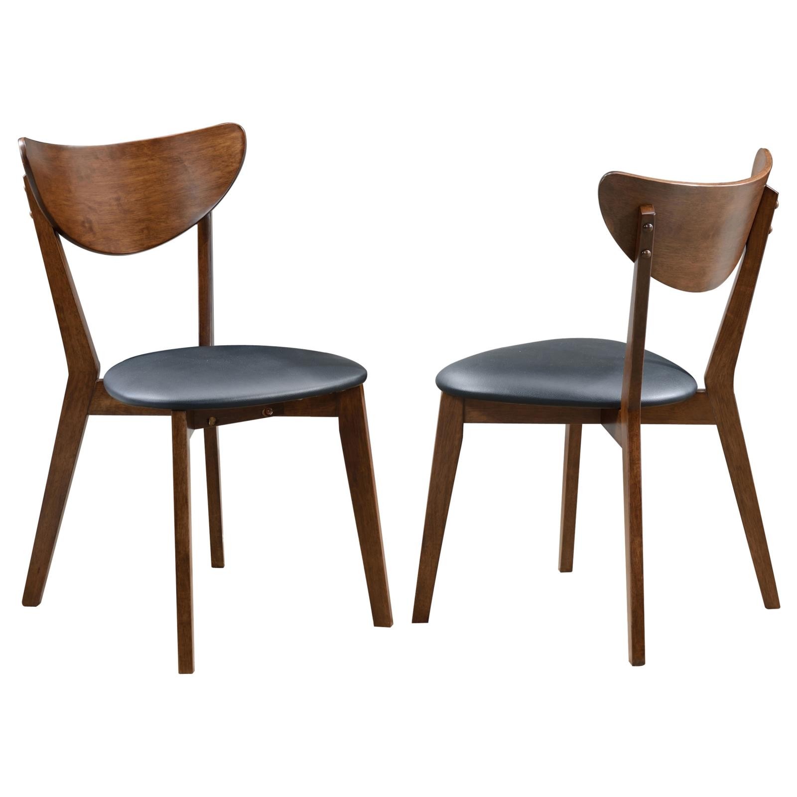Dark Walnut and Black Open Back Side Chairs