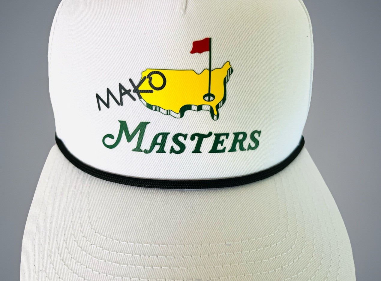 MAKO Masters White Snap Back Hat with Black Rope Quake City Caps