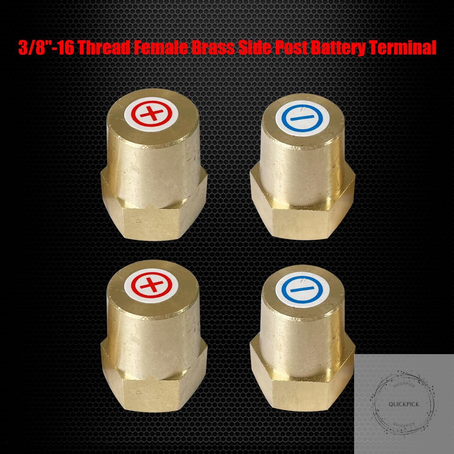 3/8"-16 Thread Female Brass Battery Terminal Post Adapter Battery Charging Post