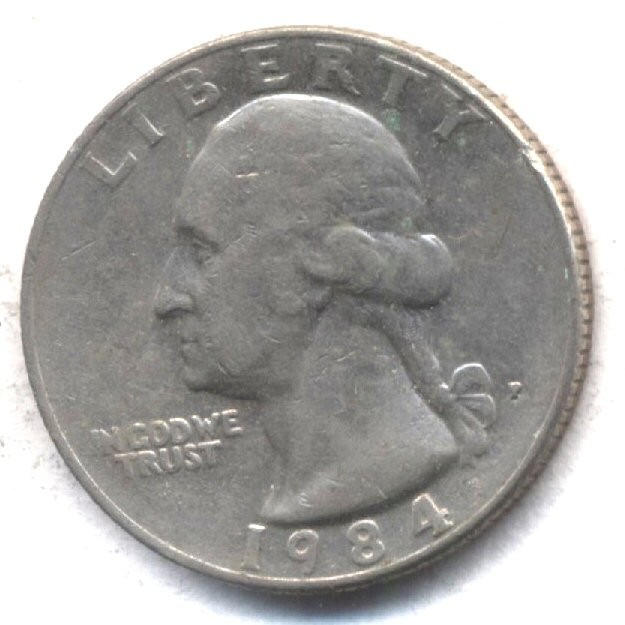 1984 P WASHINGTON QUARTER  CIRCULATED 25 CENT AMERICAN  AUCTION COIN #685