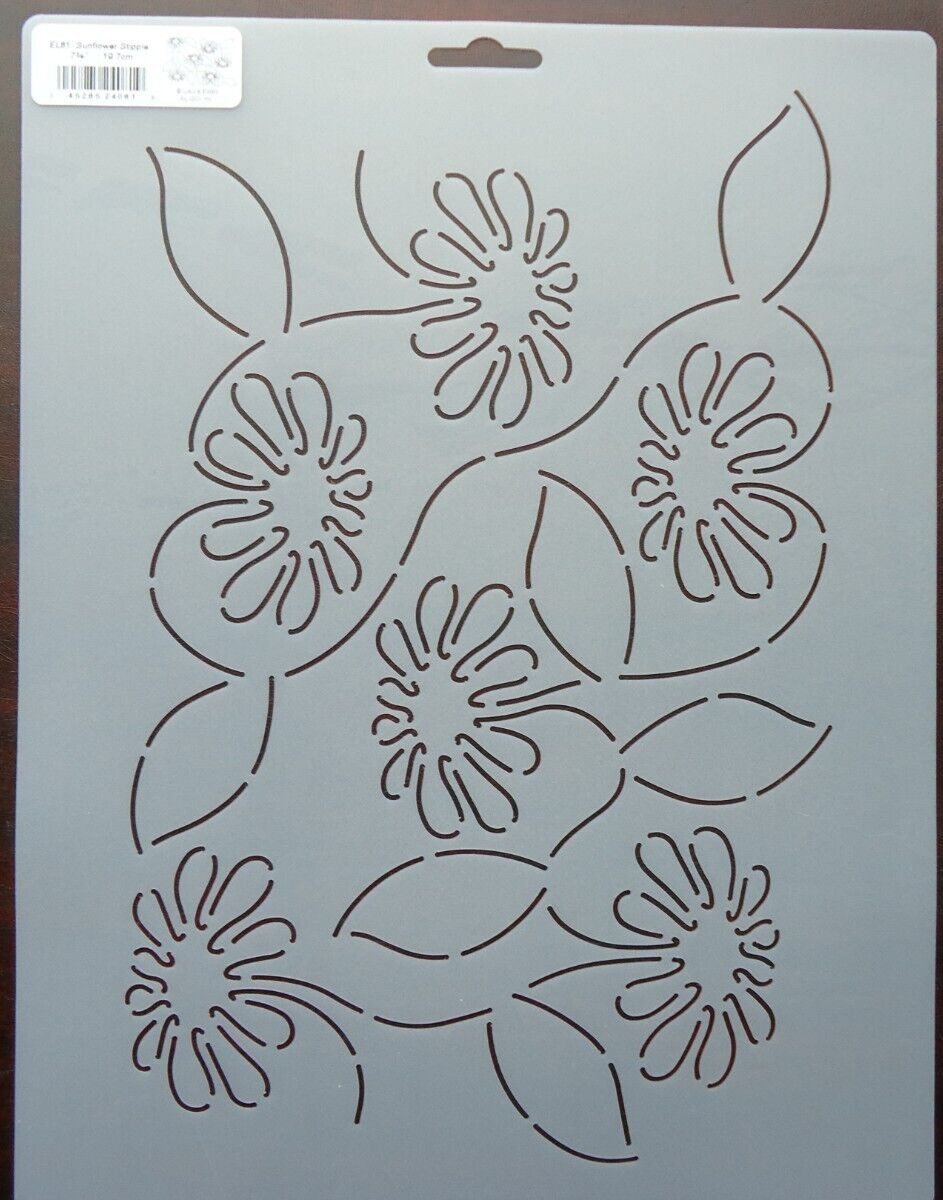 Stencil Quilting Sunflower Stipple 7 3/4" 19.7cm QC sew quilt template EL81