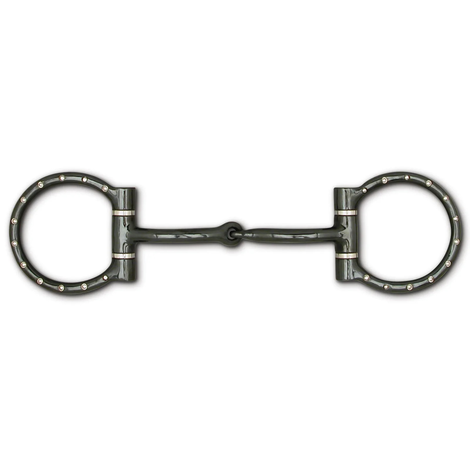 Toklat Wes 3 1/4” Dee Black Satin Heavy Horse Bit with Copper Inlay - 5” Mouth