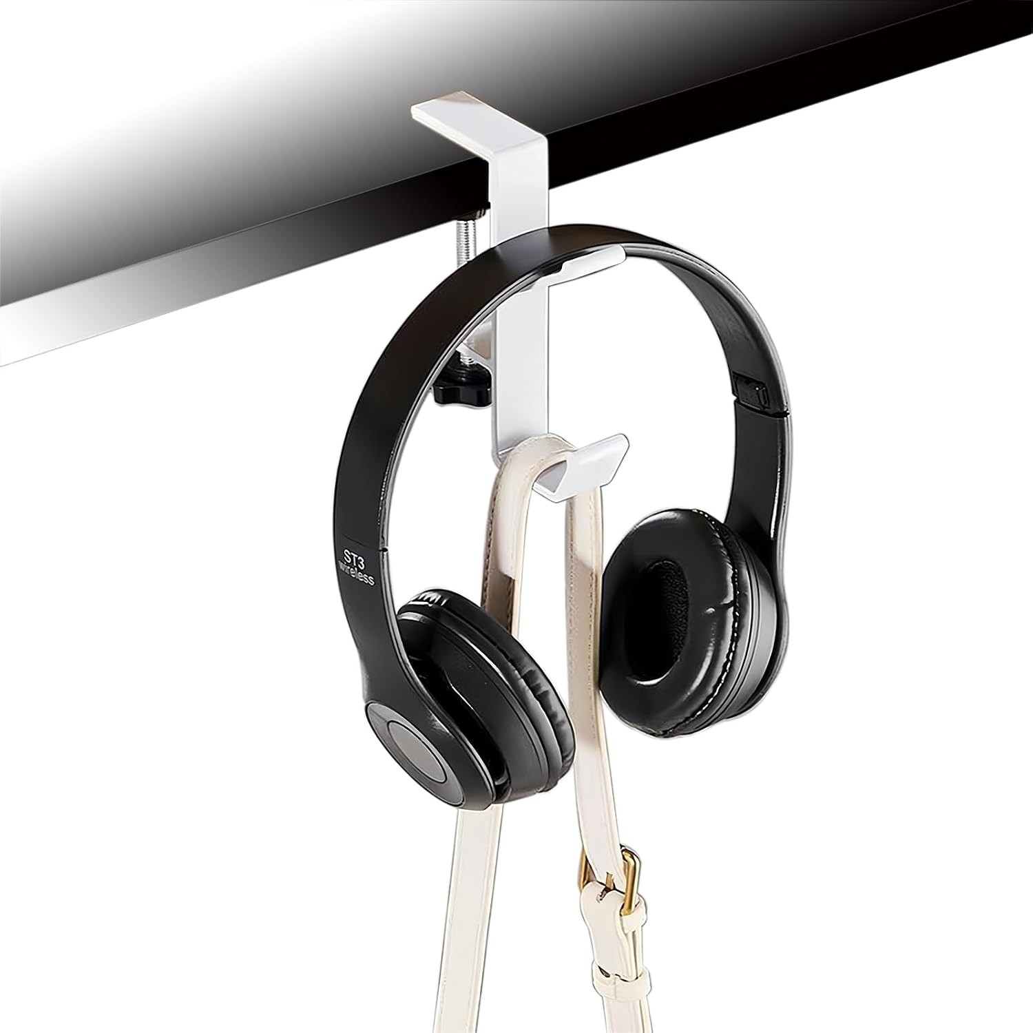 Adjustable Hook for L Shaped Gaming Desk, Under Gaming Desk with Hook Holder