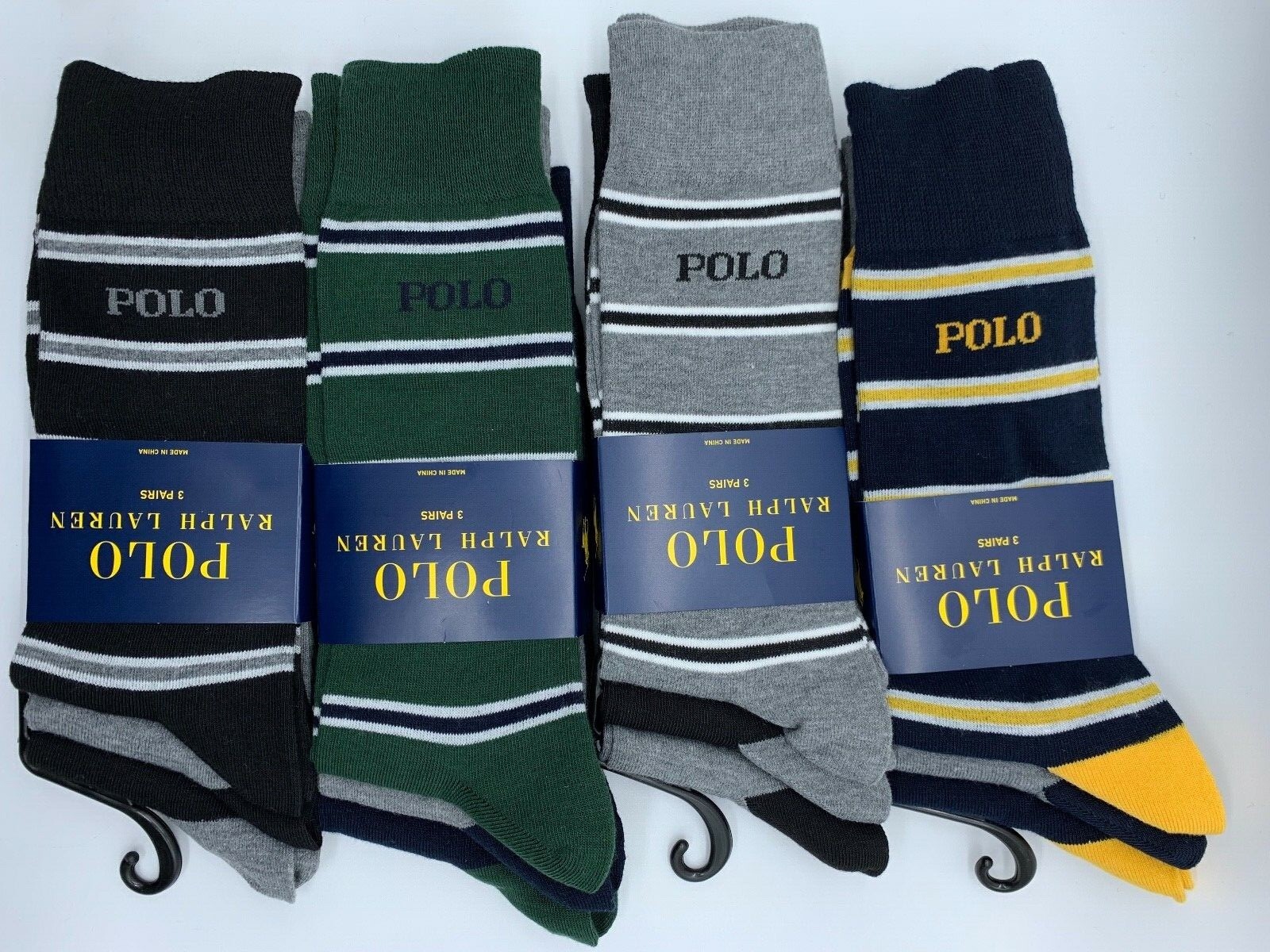 NEW 3 PAIRS MENS POLO RALPH LAUREN CASUAL DRESS SOCKS SIZE 10-13 SHOE SIZE 6-12