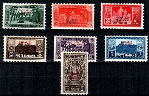 1929 Colonies (Somalia) - Complete Series Monte Cassino Overprinted MNH**