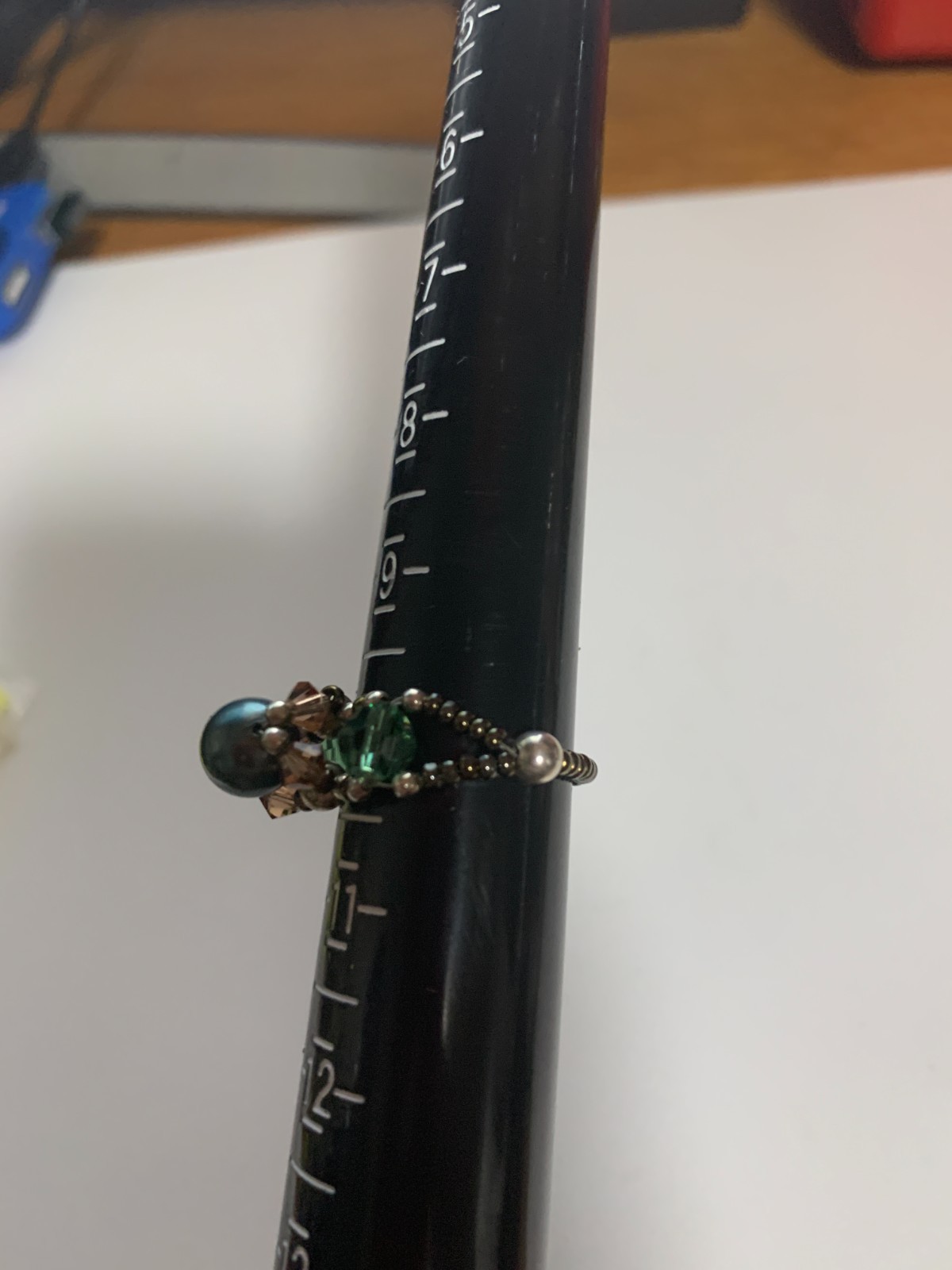 Hand-Made Beaded Ring Approx. Size 10