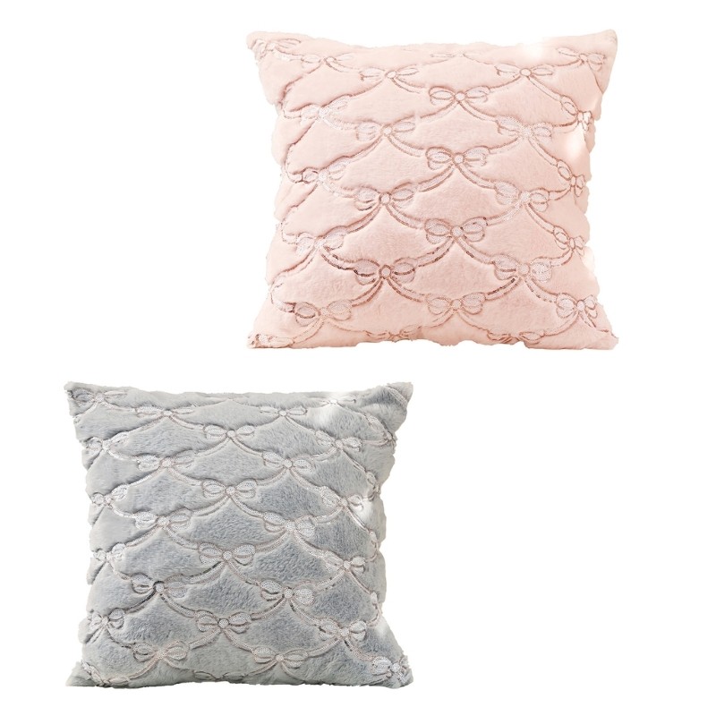 Sturdy Polyester Bed Pillowcase Features Double Bowknot Accent Designs