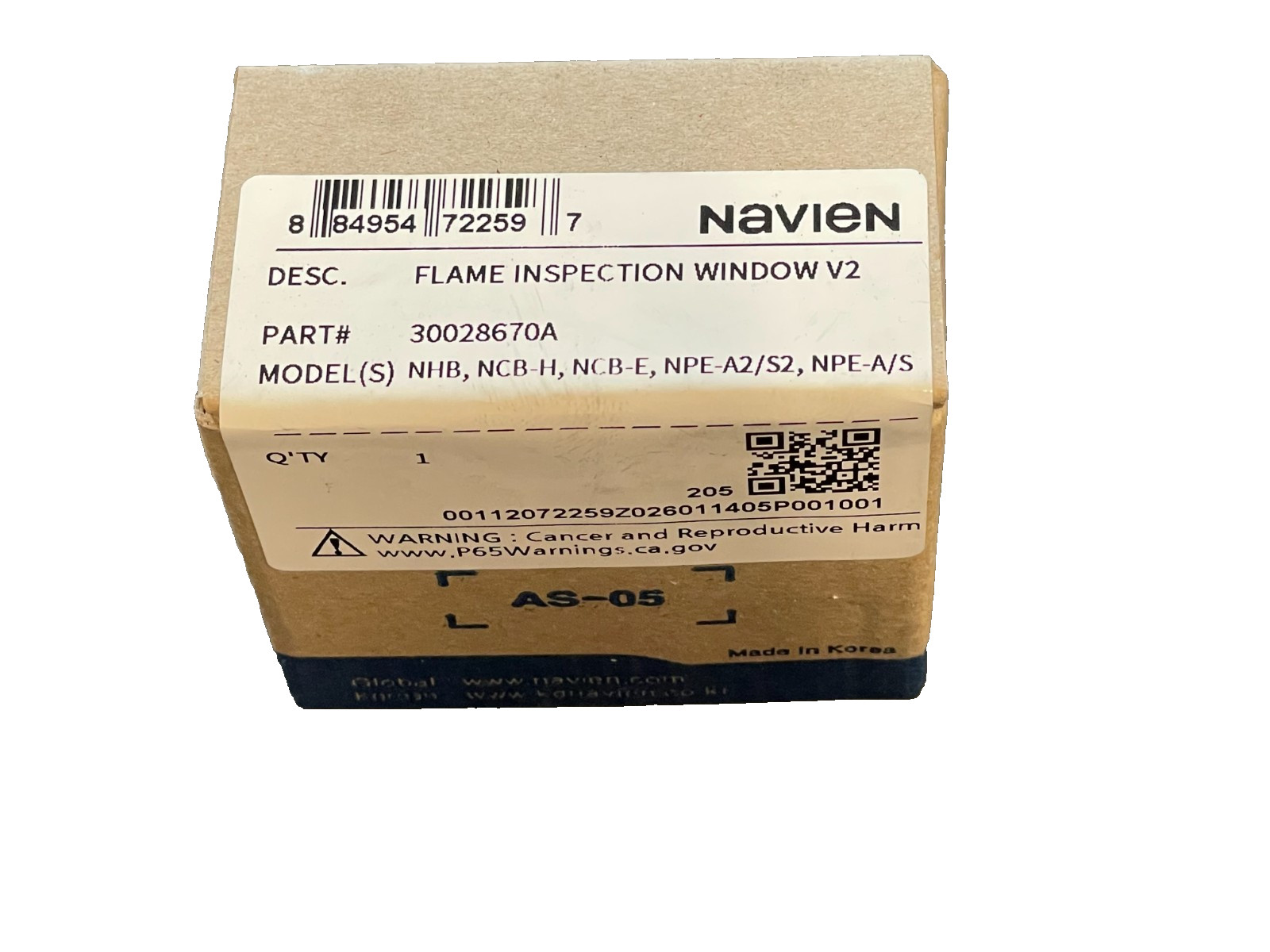 NAVIEN 30028670A SIGHT GLASS ASSEMBLY