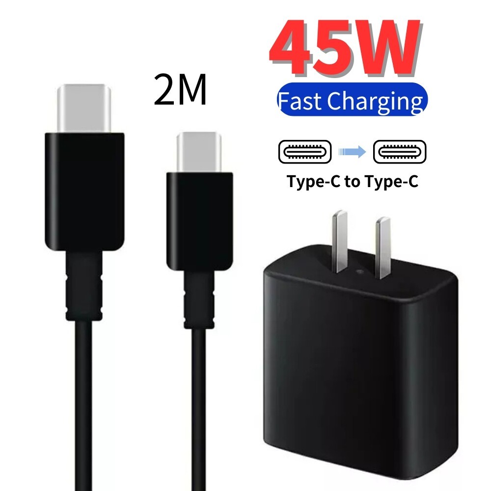 Universal 45W USB-C Cable&Super Fast Wall Charger For Samsung Galaxy S21 S22 S23
