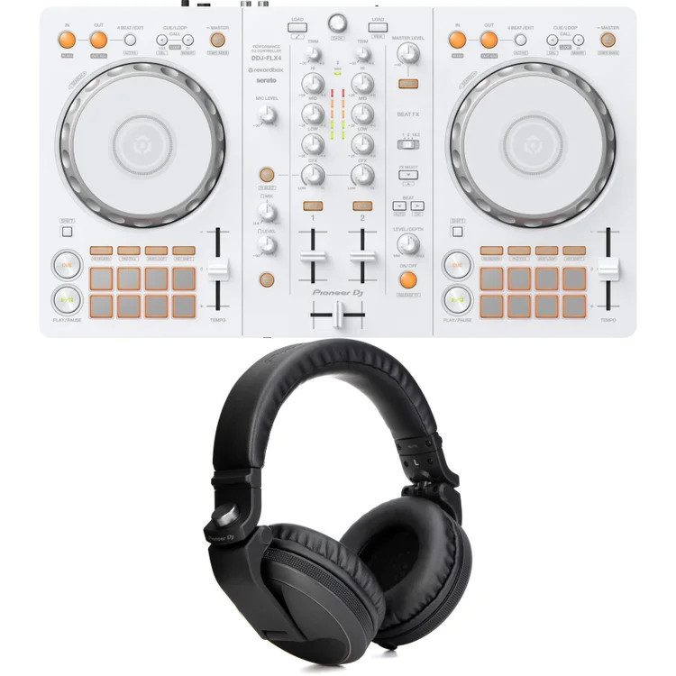 Pioneer DJ DDJ-FLX4 2-deck rekordbox and Serato DJ Controller with Headphones -