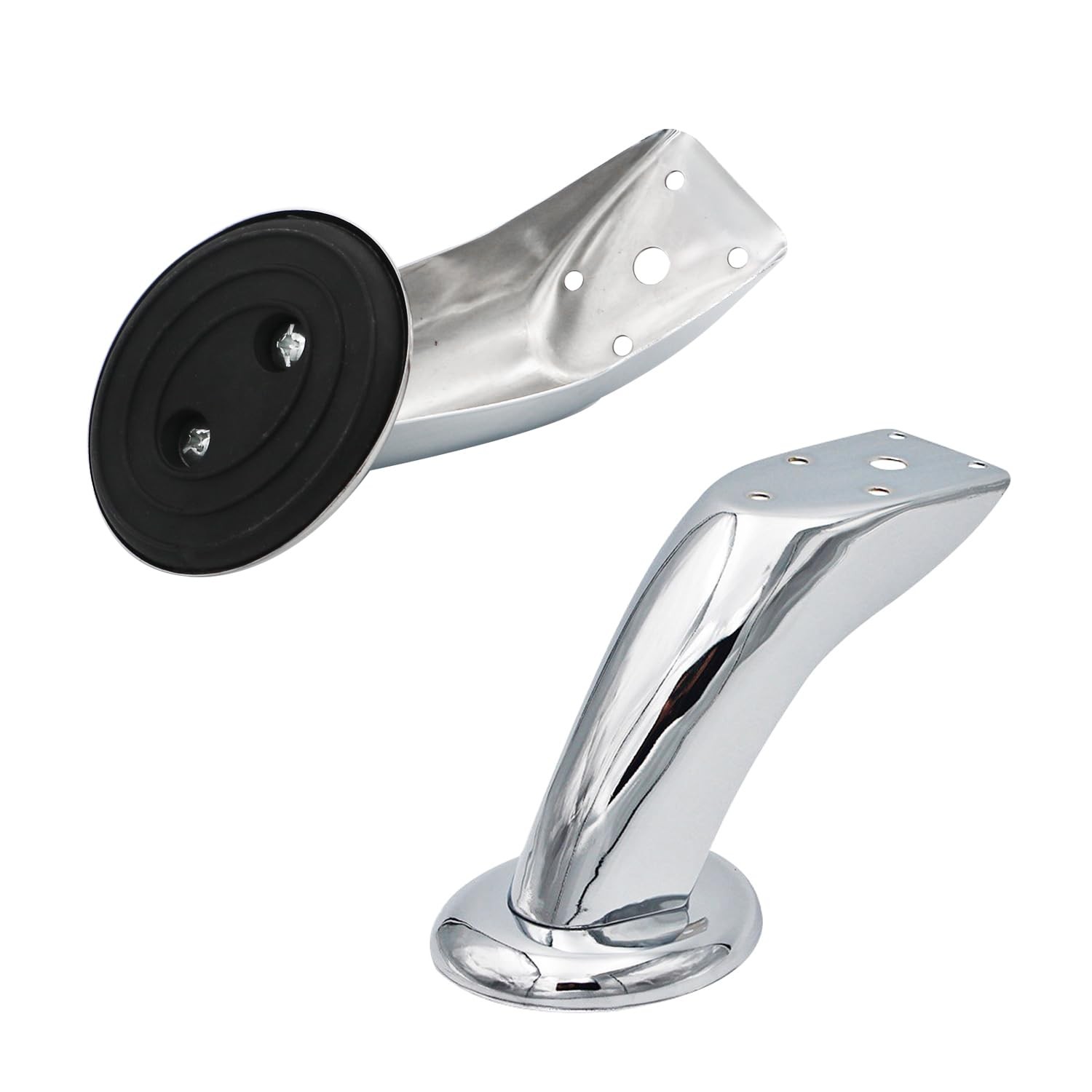 Set of 4 4.72 Inch Silvery Metal Cabinet Legs Modern Furniture Feet Replacement