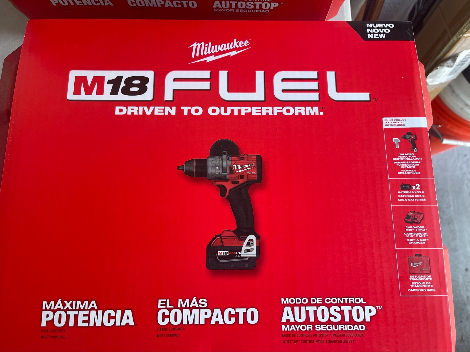Milwaukee 2904-259 M18 Fuel Hammer Drill/Driver Kit 220V European Plug New