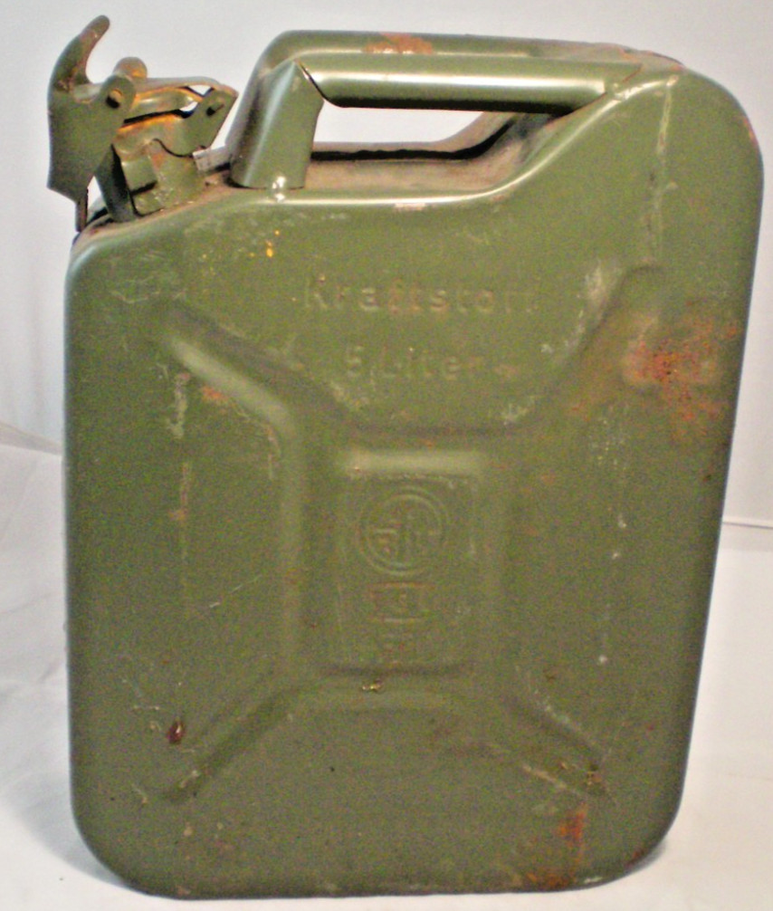 Original WWII. Metal Gas Can  1940's – Unrestored Patina German Words 5 Liter