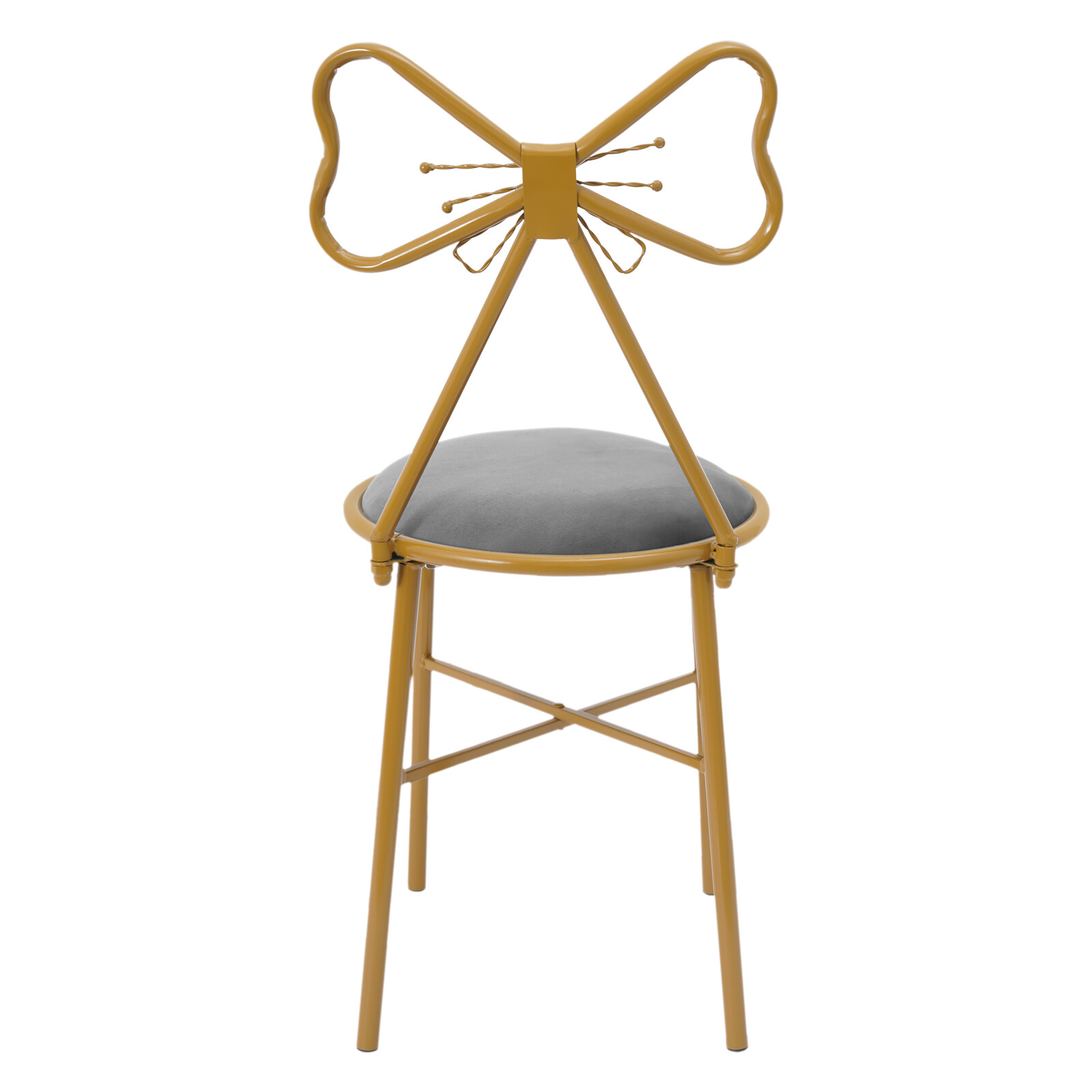Grey Modern Chair Butterfly-shaped Backrest Chair For Dining Makeup 34*34*80cm