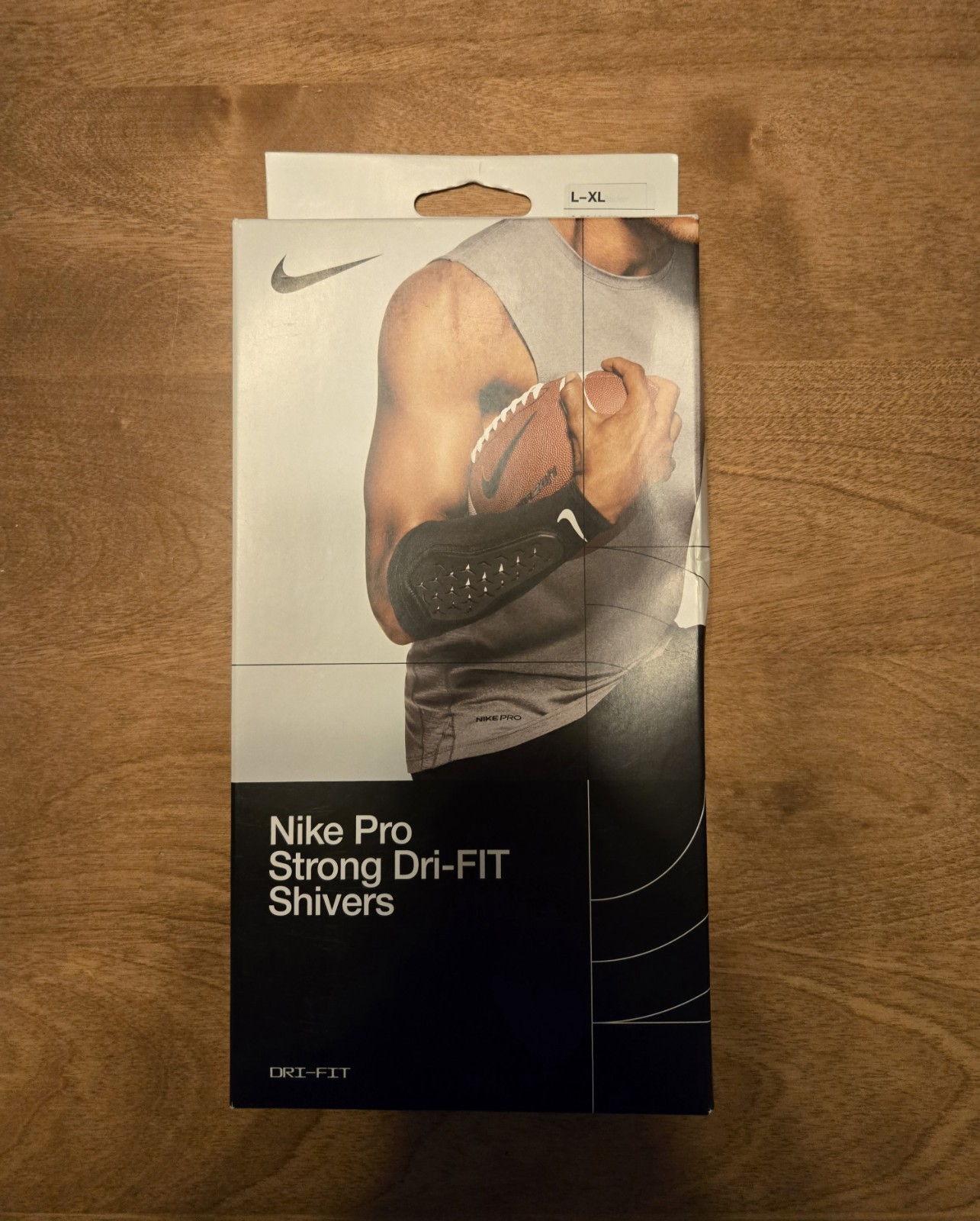 Nike Pro Strong Dri-FIT Shivers Forearm Pad Protector Sleeve Football Black L XL