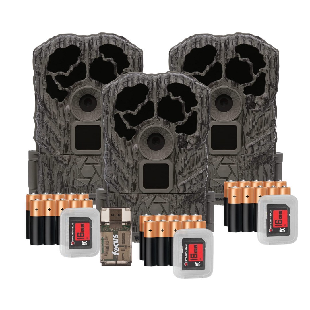 Stealth Cam Browtine 16MP Game Camera with 32GB SD Card and Card Reader (3 Pack)