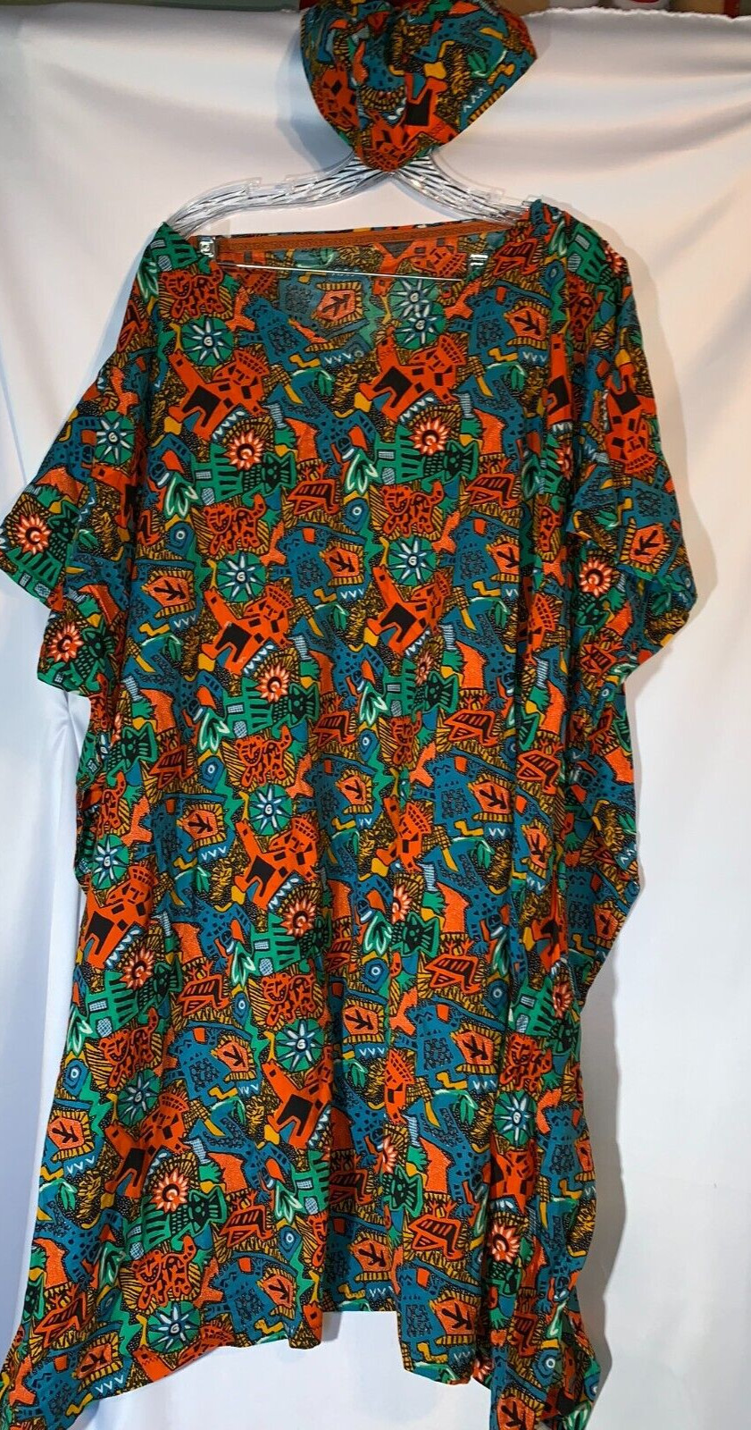 Handmade Tribal AFRICAN DASHIKI SHIRT/DRESS~Fabric*Kaftan Costume*Hat*Cap S/M/L