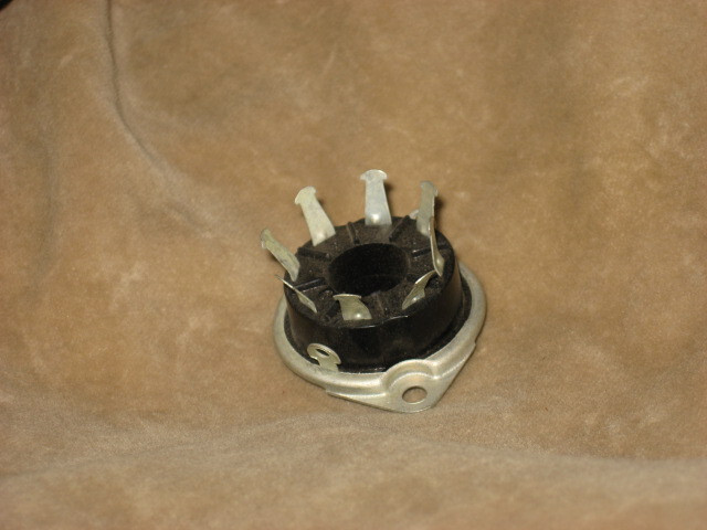 Tube Socket, octal 8 pin, chassis mount, new, wire-wrap type terminals