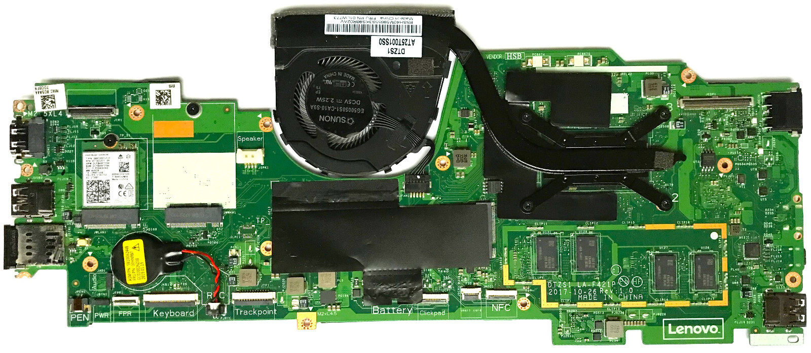 Lenovo X380 Yoga intel i7-8650U 1.90GHz 8GB RAM Motherboard LA-F421P 02DA02 Test