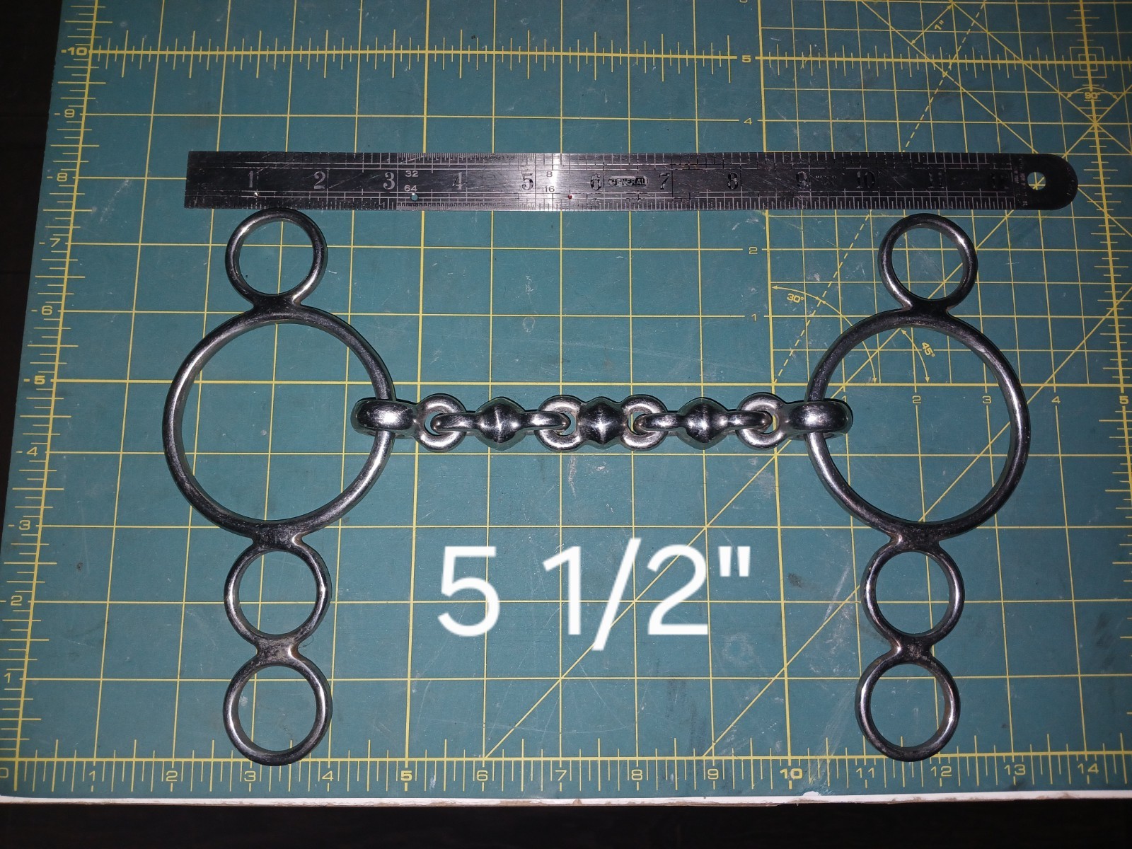used 5 1/2" waterford elevator 3 Ring Dutch Gag Horse Bit Snaffle