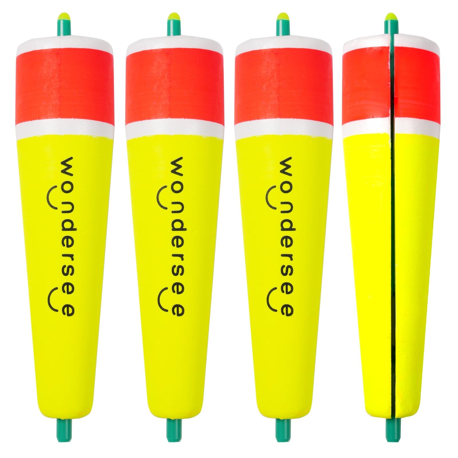Fishing Floats Weighted Slotted Peg Popping Floats Slip Bobbers Pack of 4 Yel...