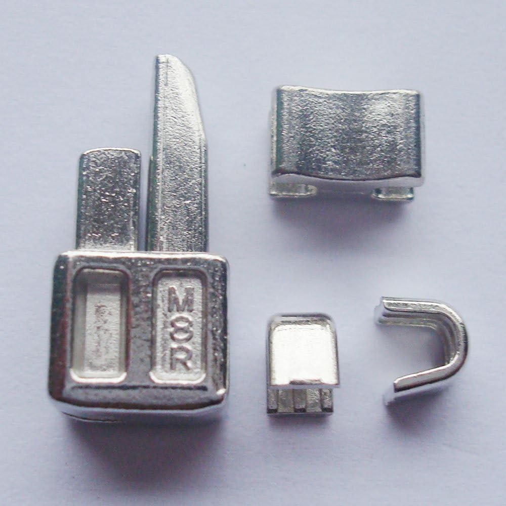 2 Sets Silver #8 Metal Zipper Head Box Sliders Retainer #8,