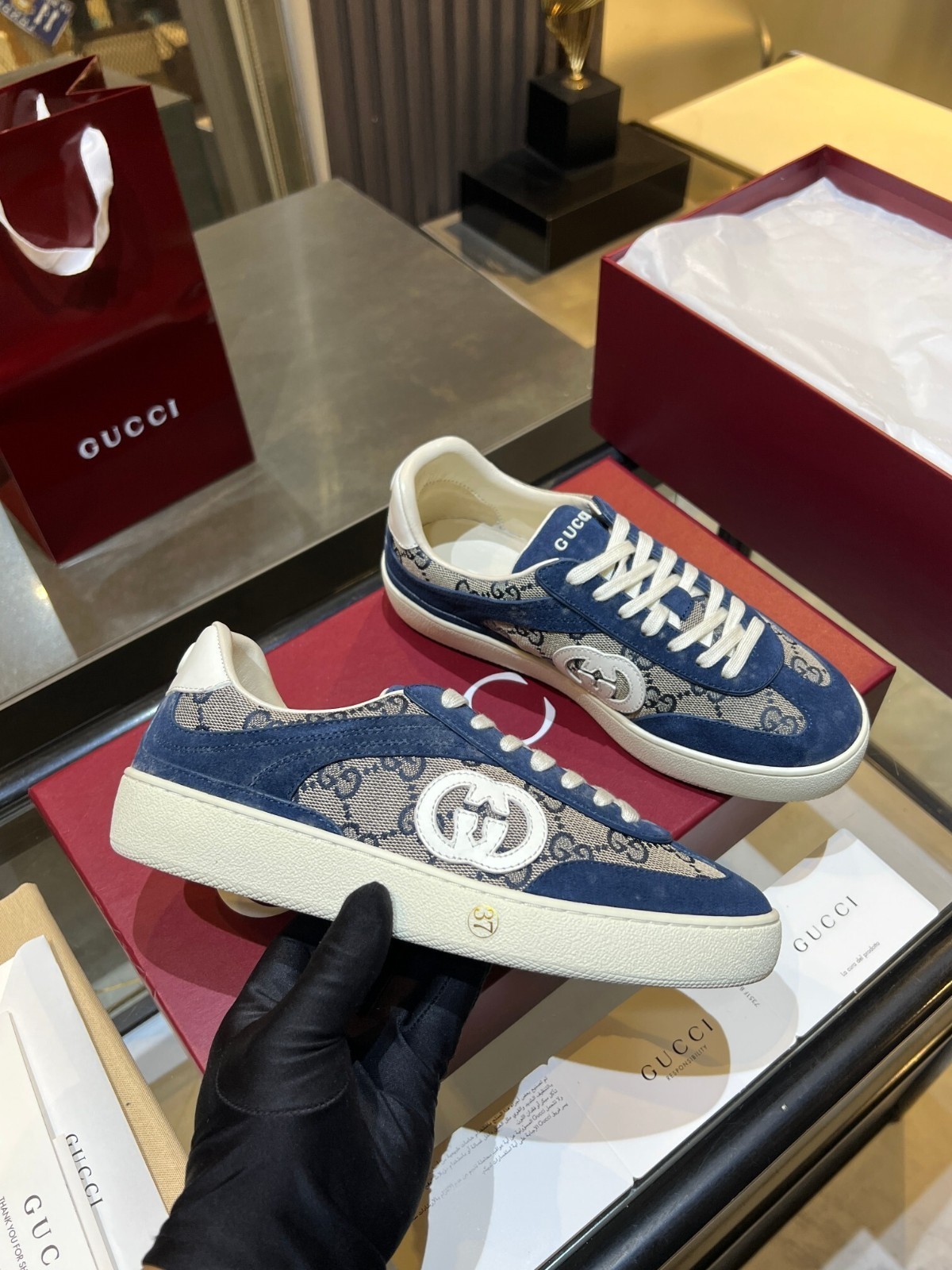 Gucci Lido blue Men's Sneakers Low Top