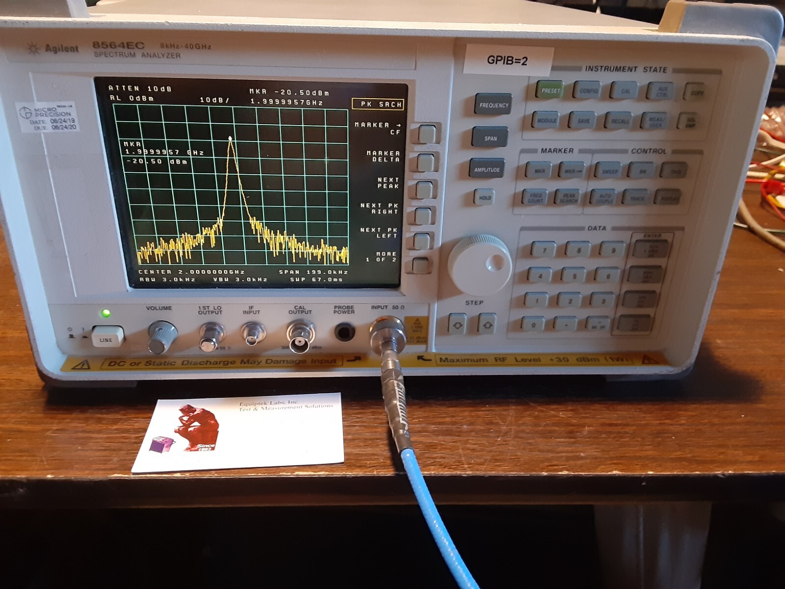 Agilent 8564EC 40 GHz Spectrum Analyzer Color LCD Fast Time domain sweeps Module