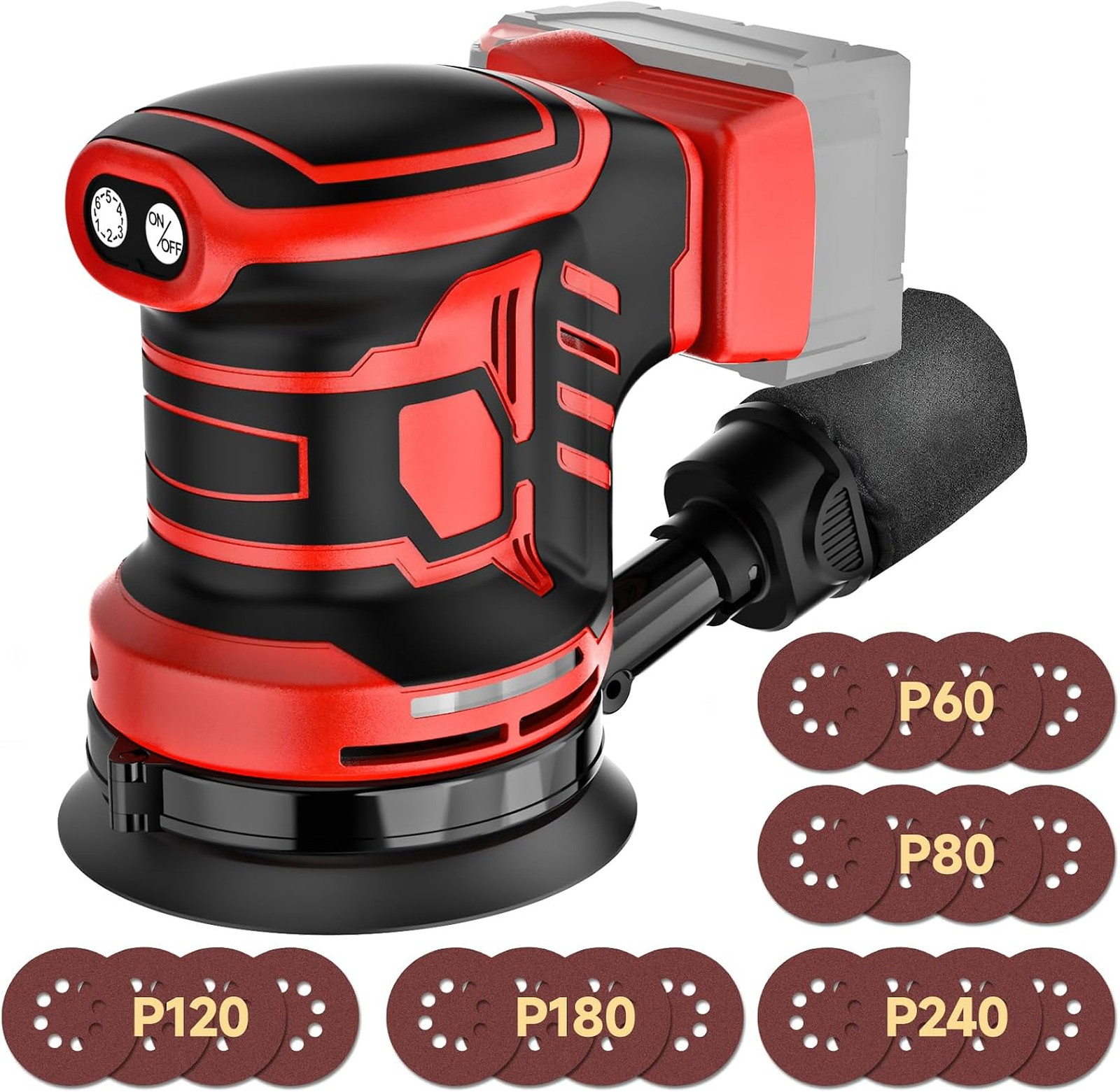 5-Inch Random Orbital Sander, Cordless Sanding Machine Compatible with Milwaukee