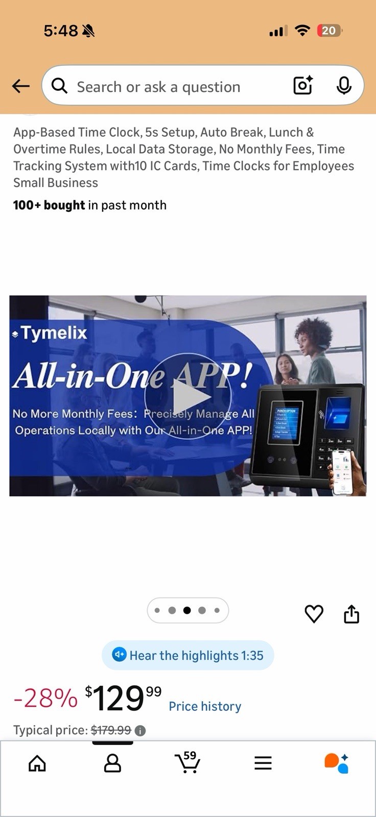 App-Based Time Clock, 5s Setup，Multi-Punch Daily, Auto Break, Lunch & Overtime R