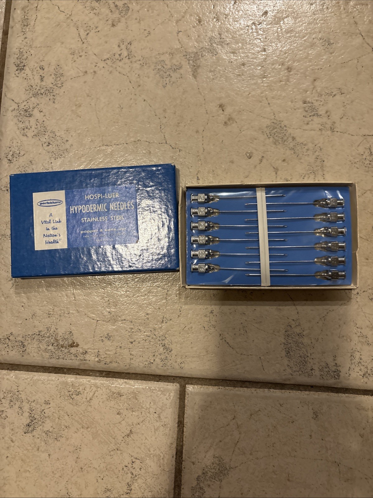 12 Vintage Perfektum popper Stainless Steel  Hypodermic Needles Medical