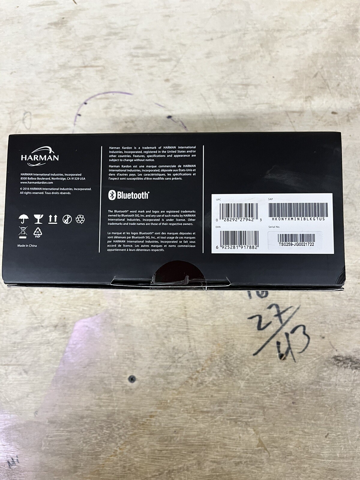 Harman Kardon Onyx Mini Portable Wireless Bluetooth Speaker- Black-NEW