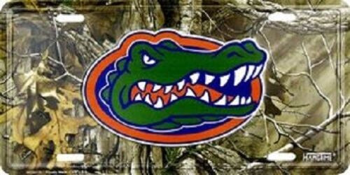 University of Florida Gators Realtree Camo Aluminum Metal License Plate Sign Tag