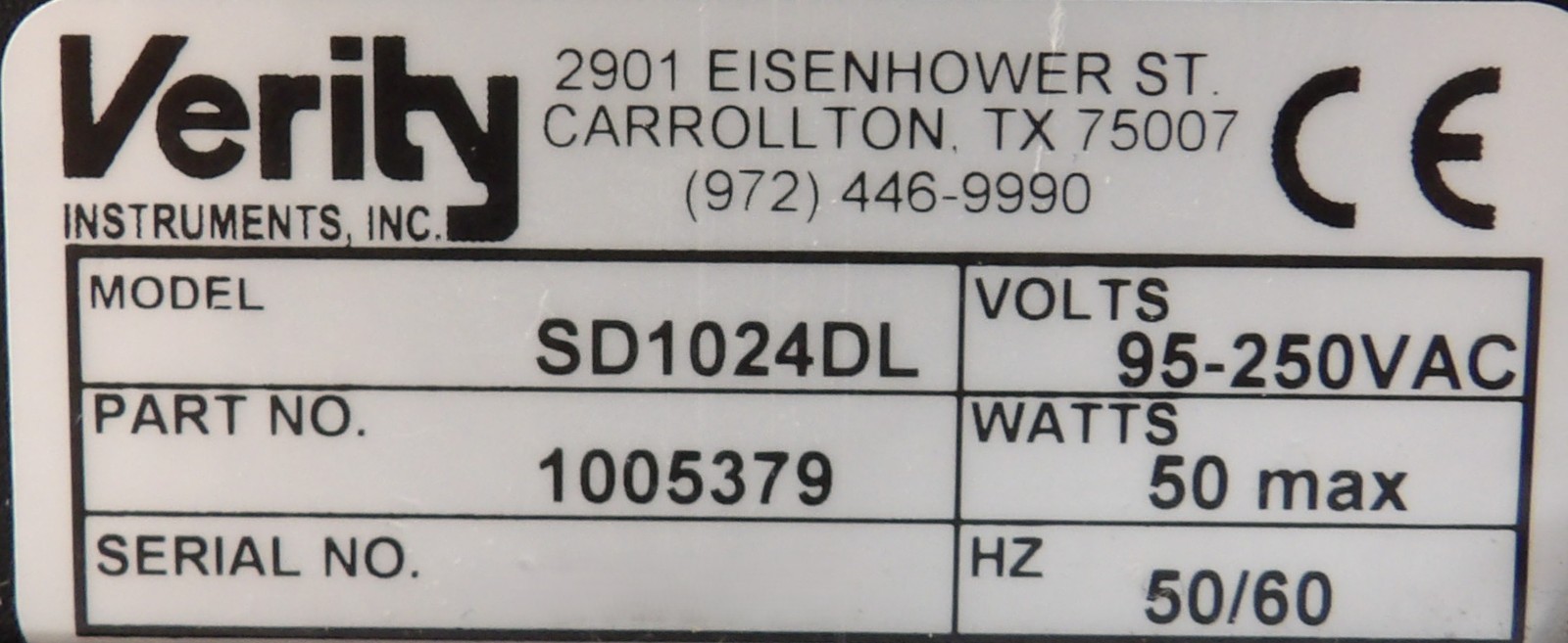 Verity Instruments 1005379 Spectrograph SD1024DL VI5.11 Working
