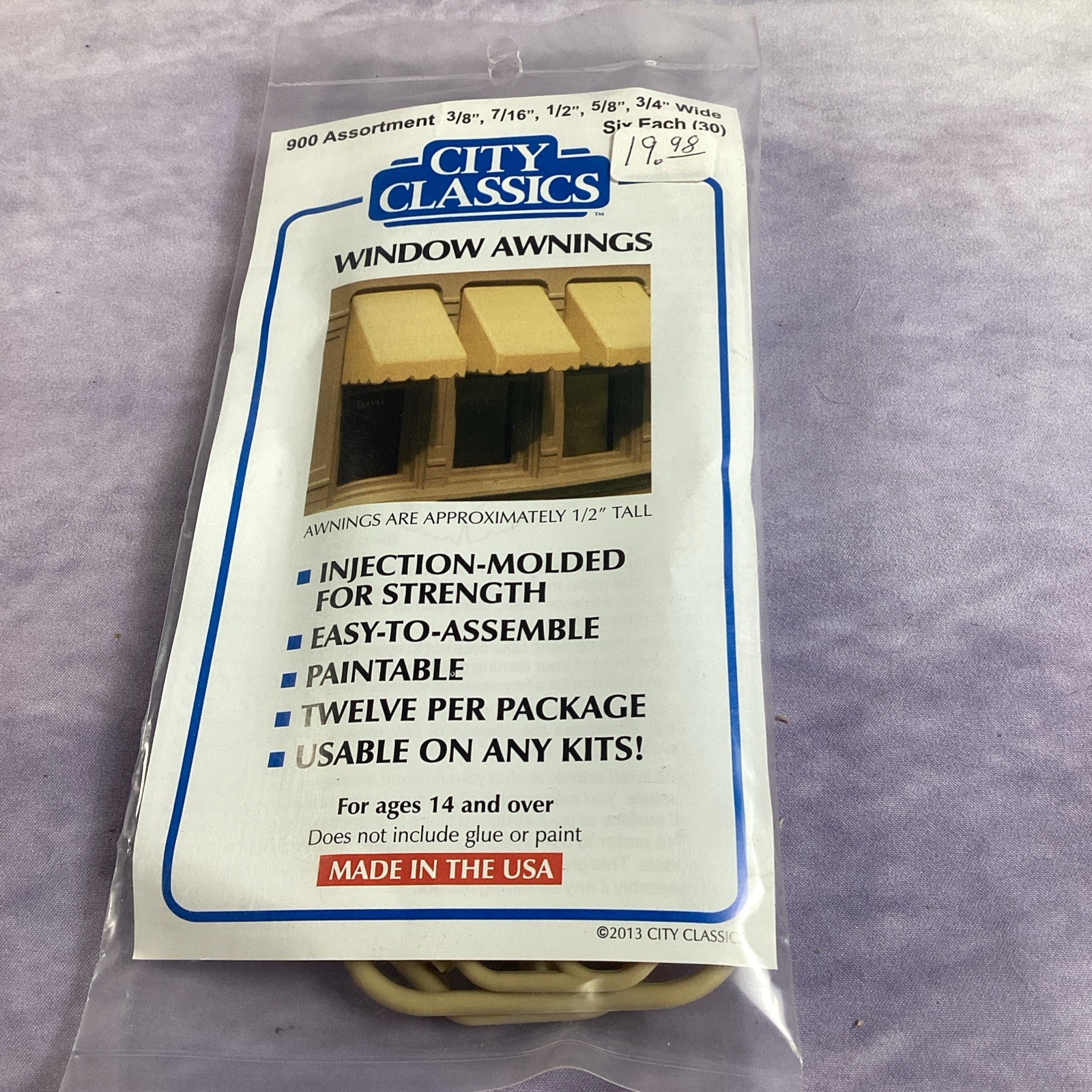 City Classics HO Window Awning Set 1/2" tall 900
