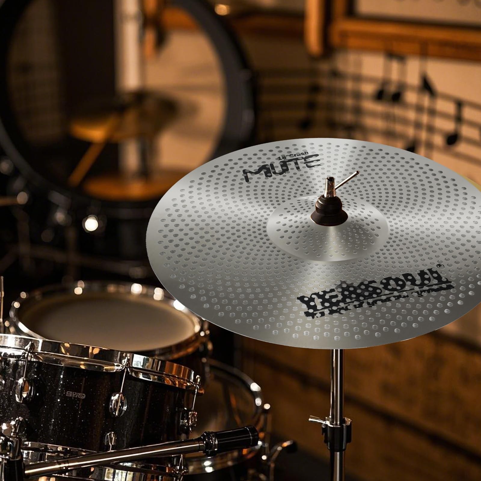 Cymbal Pack,Drum Cymbals Set 5 pcs Silver-Low Volume Pack with Bag
