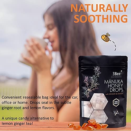Manuka Honey Drops 400+ MGO with Ginger & Lemon