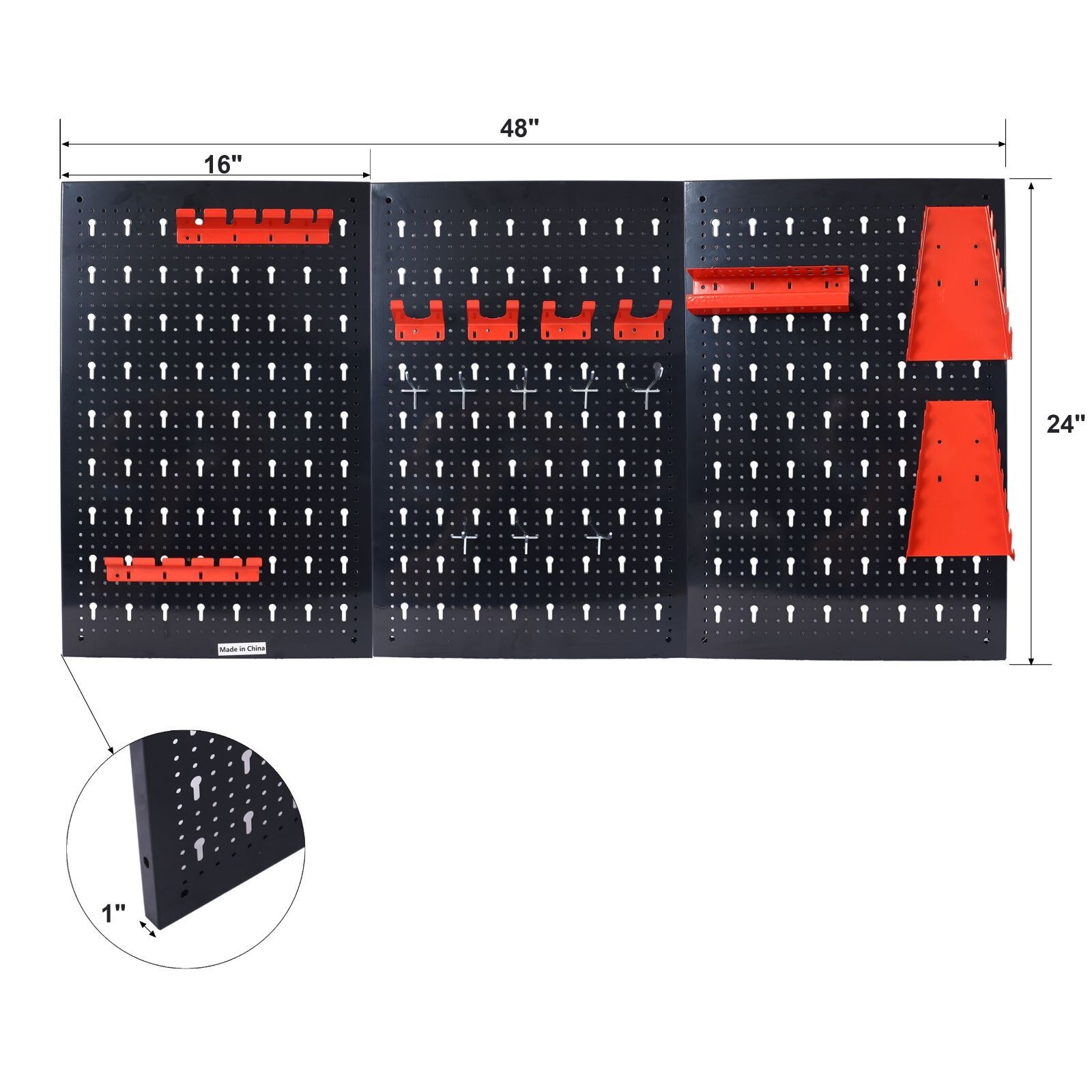 Metal Pegboard Wall Organizer Kit 4ft Garage Pegboard Tool Organizer Toolboard